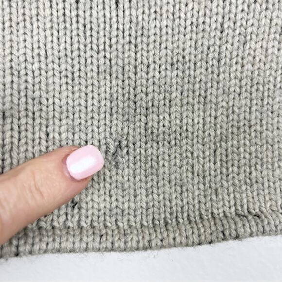 IRO Paris Manouka Women's Gray Sweater Zipper Chunky Knit Ribbed Wool Small - Picture 9 of 9